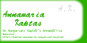 annamaria kaptas business card